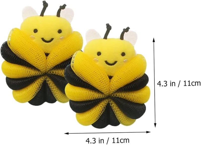 2Pcs Cartoon Shower Loofah Soft Bath Sponge Body Wash Scrubber For Kids - Image 2